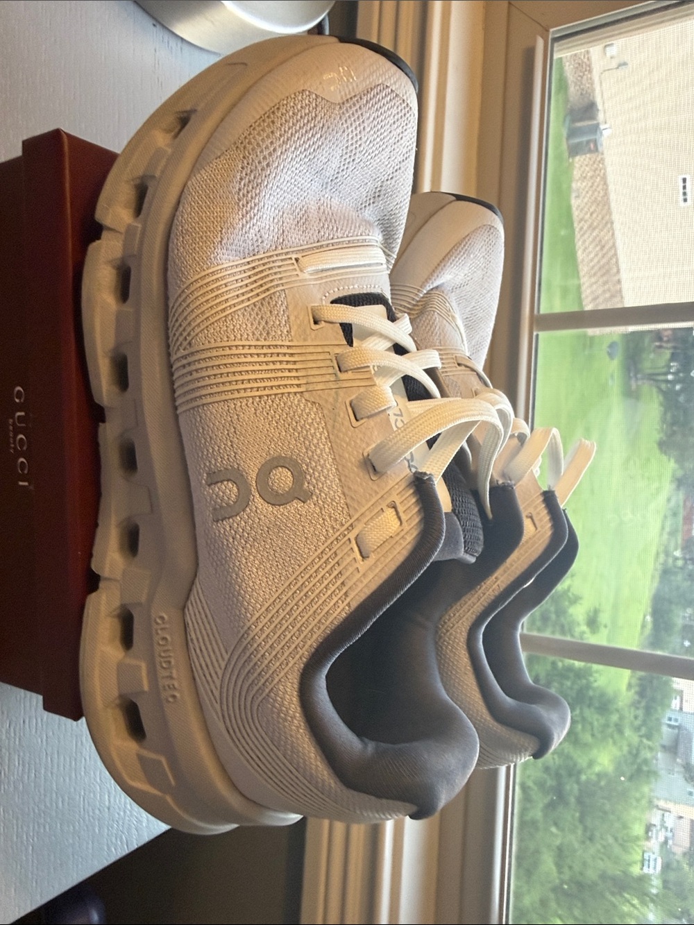 On Running Kids White and Gray Athletic Sneakers